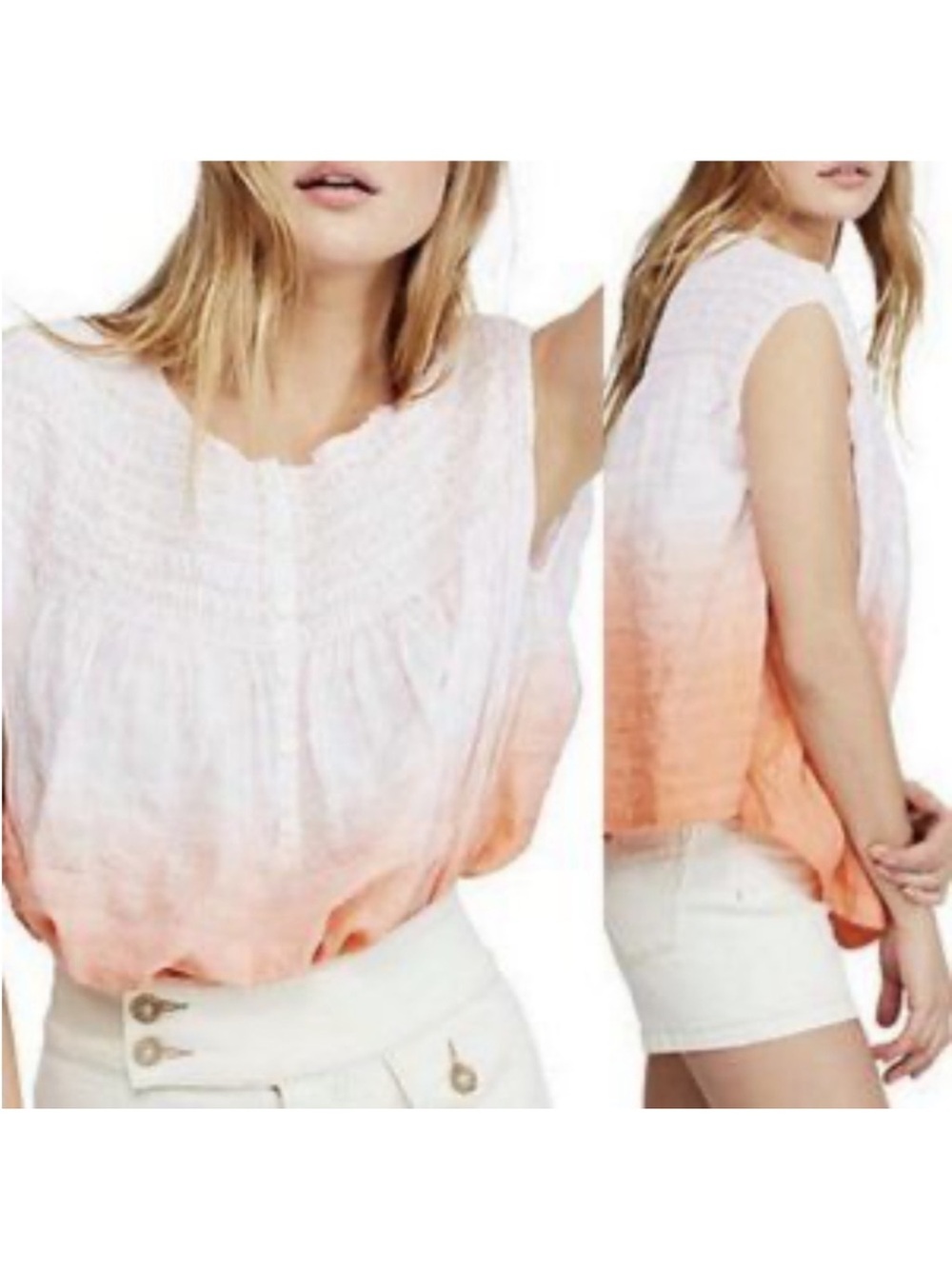 We the Free Little Bit of Something Ombré Blouse Size S